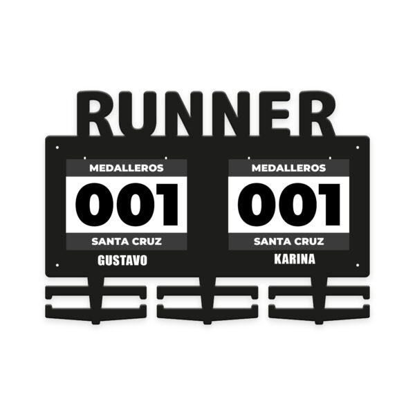 Runner con dorsal para parejas personalizado